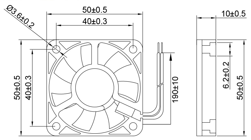 MFD5010B Dimensions